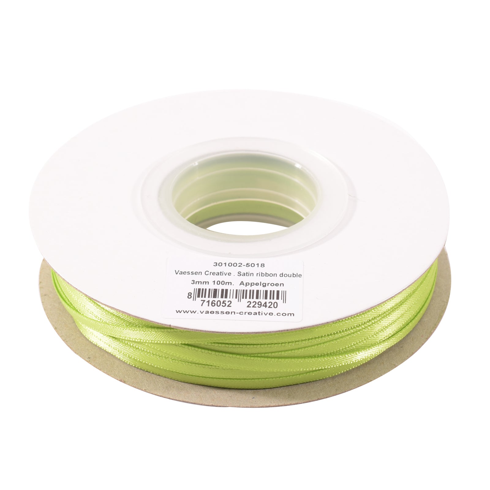 Vaessen creative • satijn lint 3mmx100m licht groen