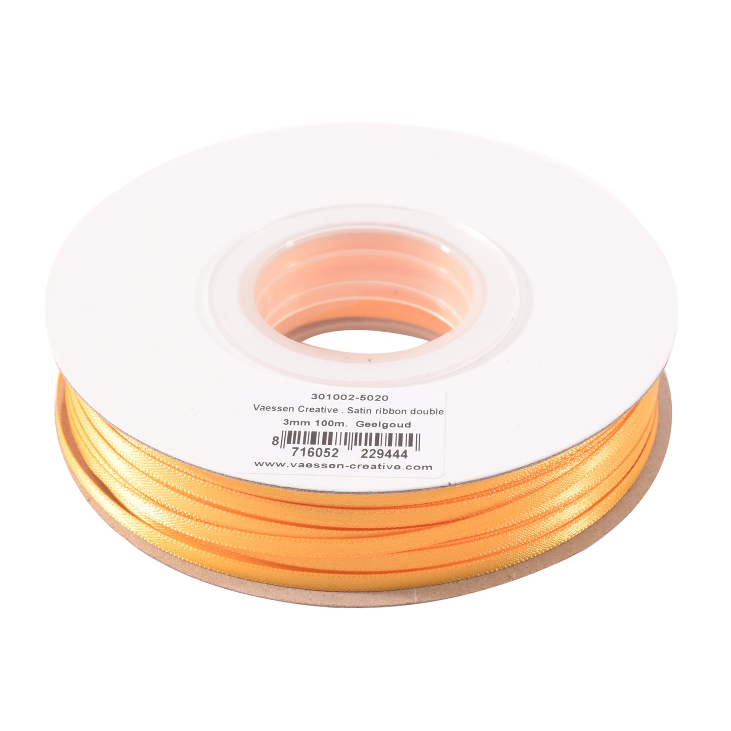 Vaessen creative • satijn lint 3mmx100m geel goud