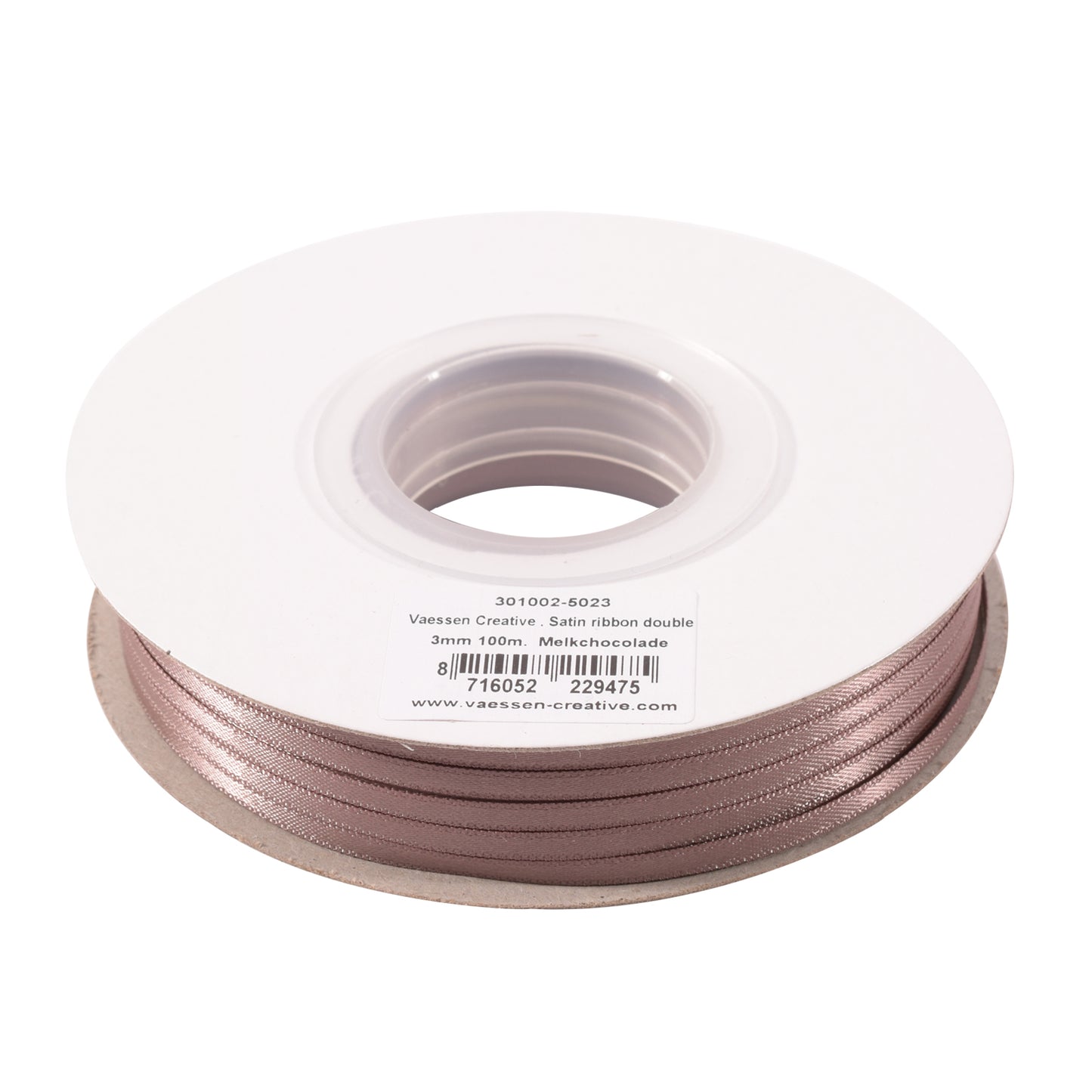 Vaessen creative • satijn lint 3mmx100m chocolade