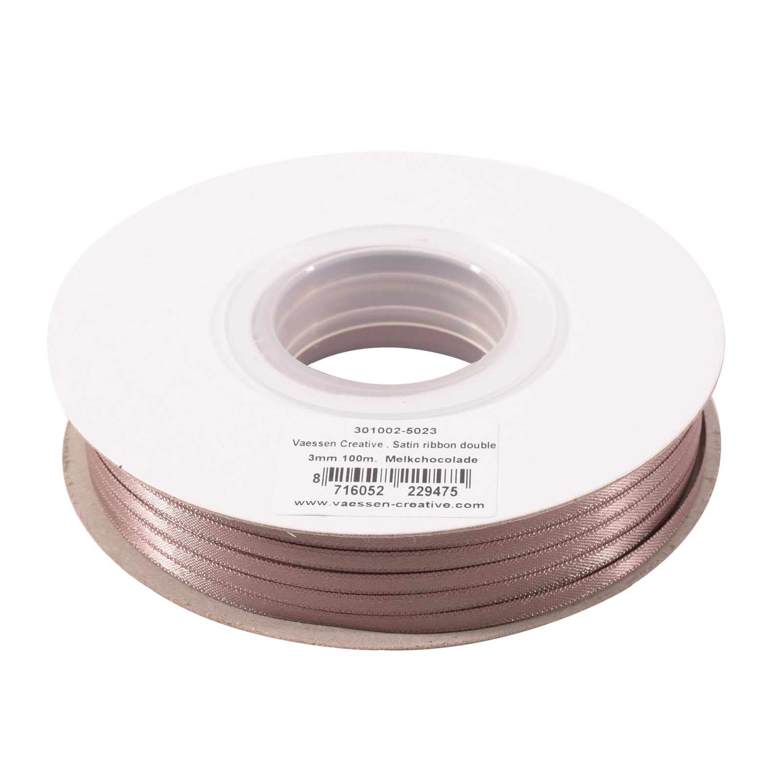 Vaessen creative • satijn lint 3mmx100m chocolade