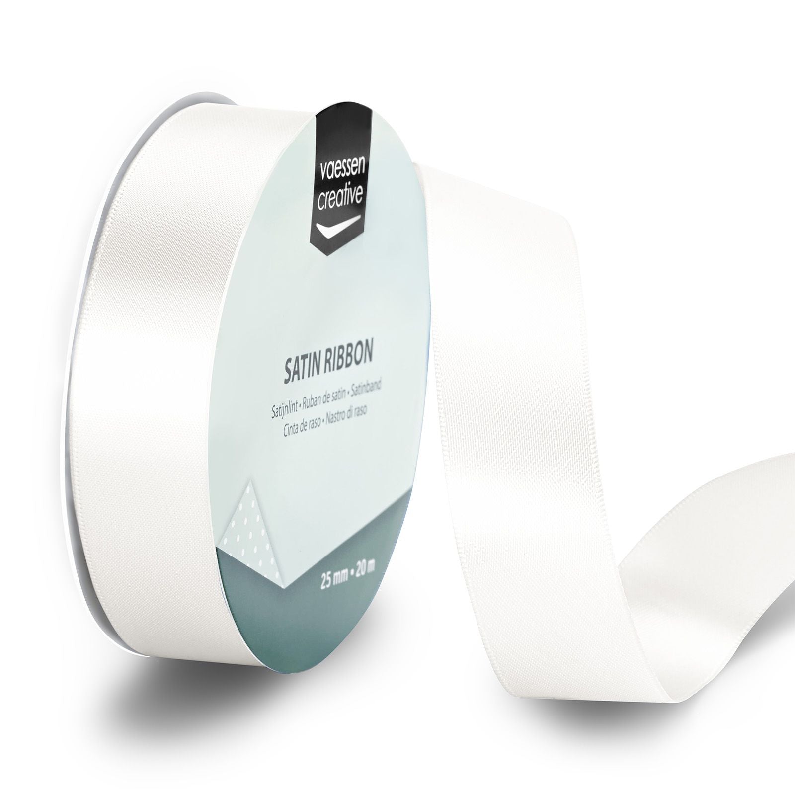 Vaessen creative • satijnlint 20mx25mm wit
