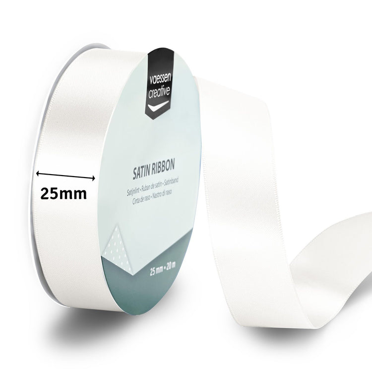 Vaessen creative • satijnlint 20mx25mm wit