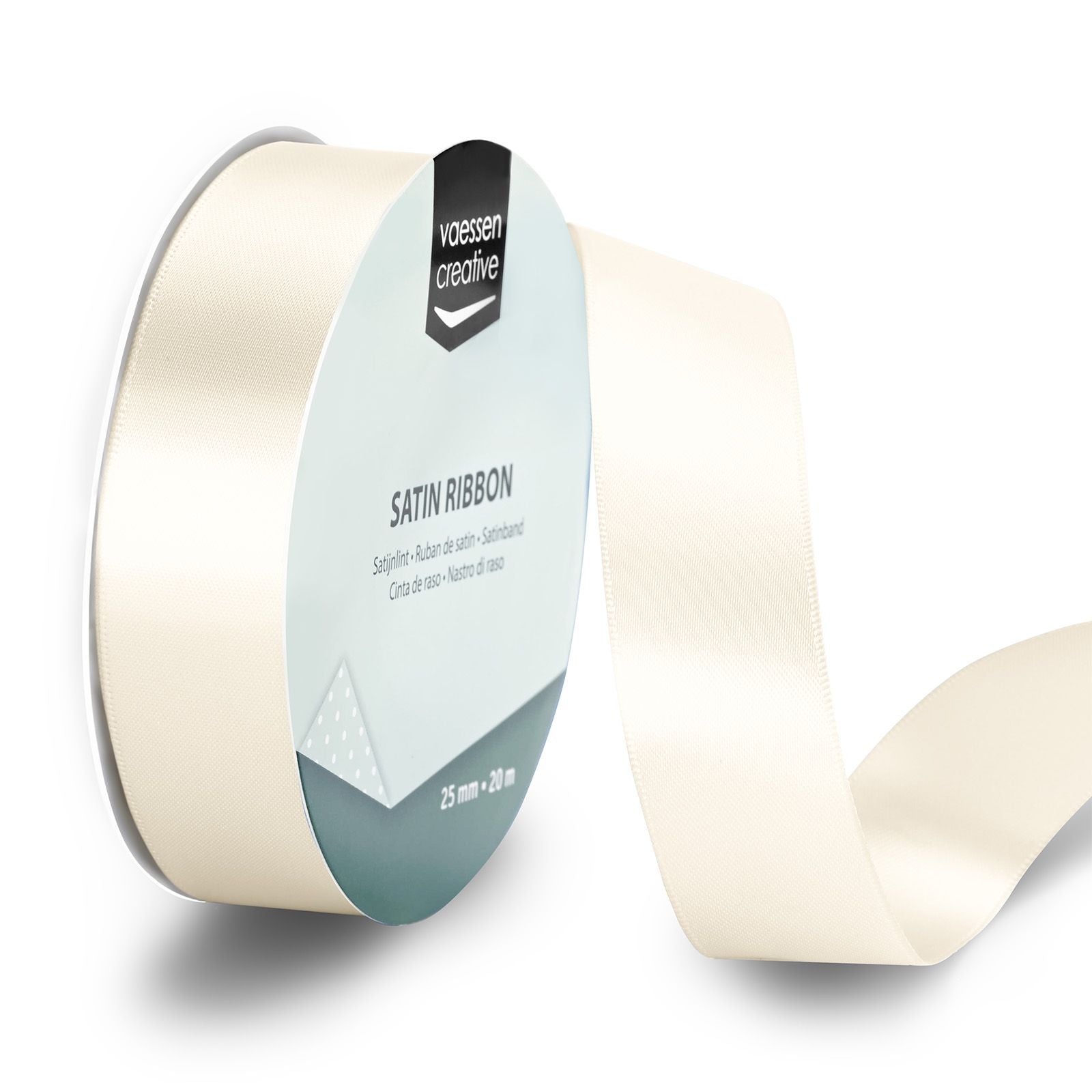 Vaessen creative • satijnlint 20mx25mm antiek wit
