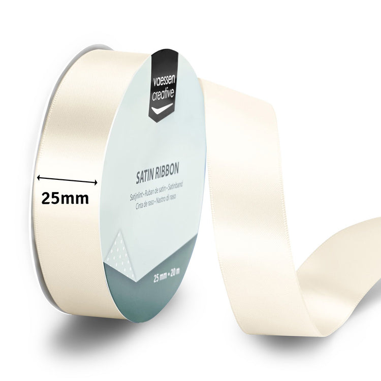 Vaessen creative • satijnlint 20mx25mm antiek wit