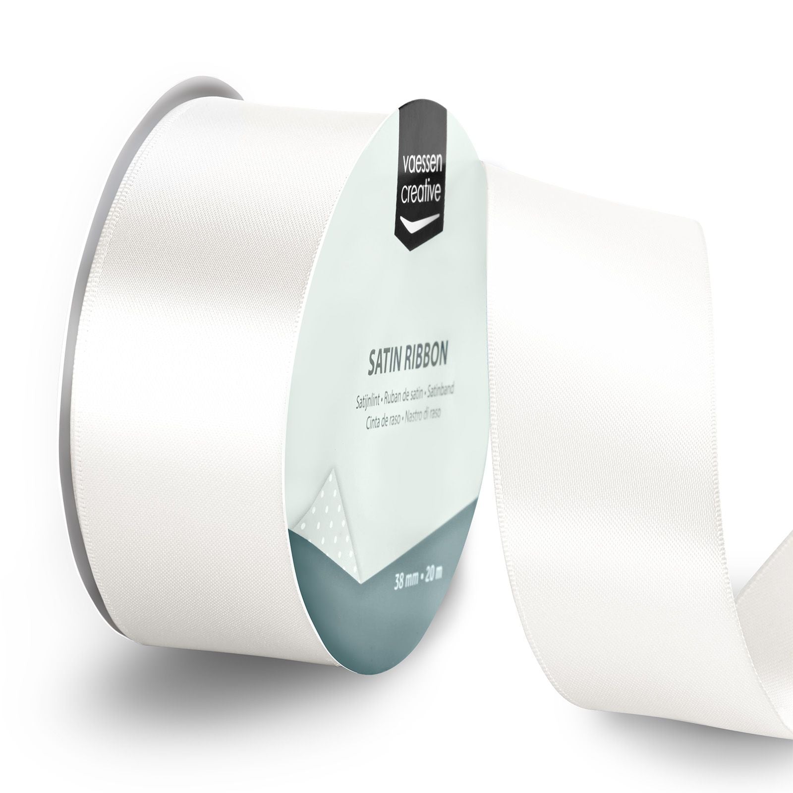Vaessen creative • satijnlint 20mx38mm wit