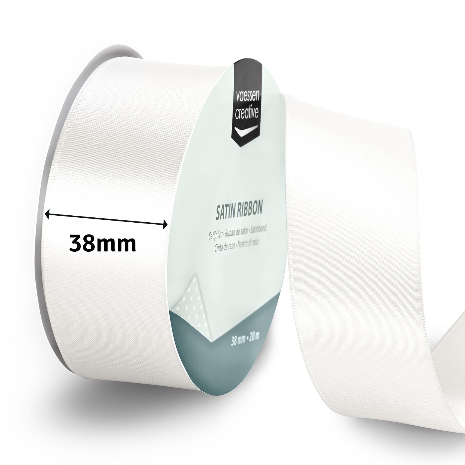 Vaessen creative • satijnlint 20mx38mm wit