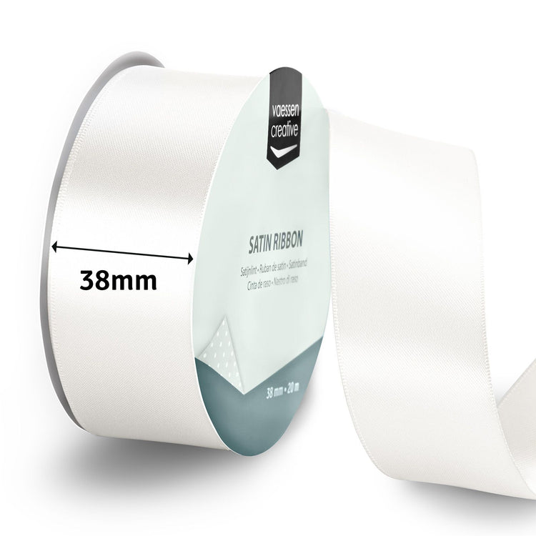 Vaessen creative • satijnlint 20mx38mm wit
