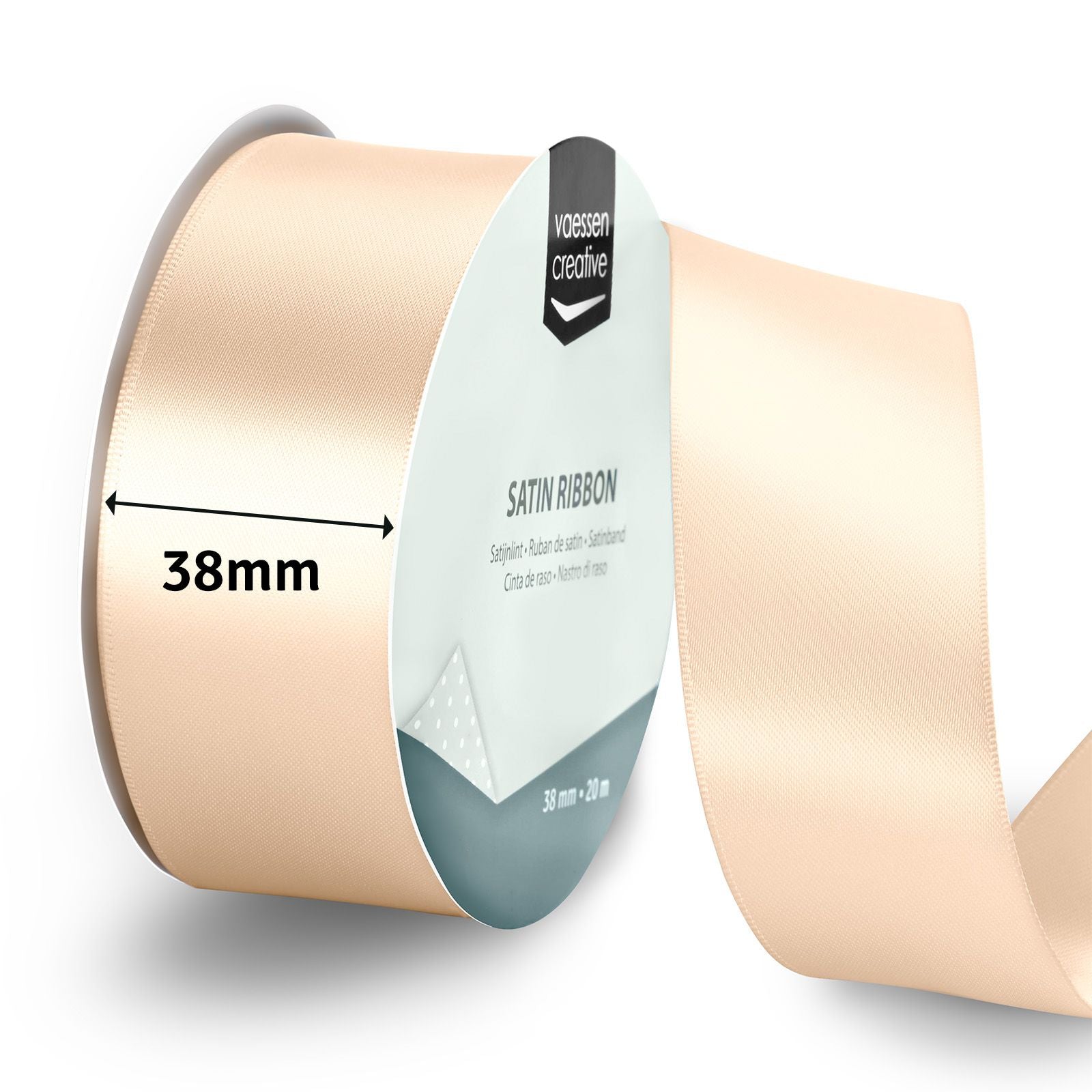 Vaessen creative • satijnlint 20mx38mm ivoor
