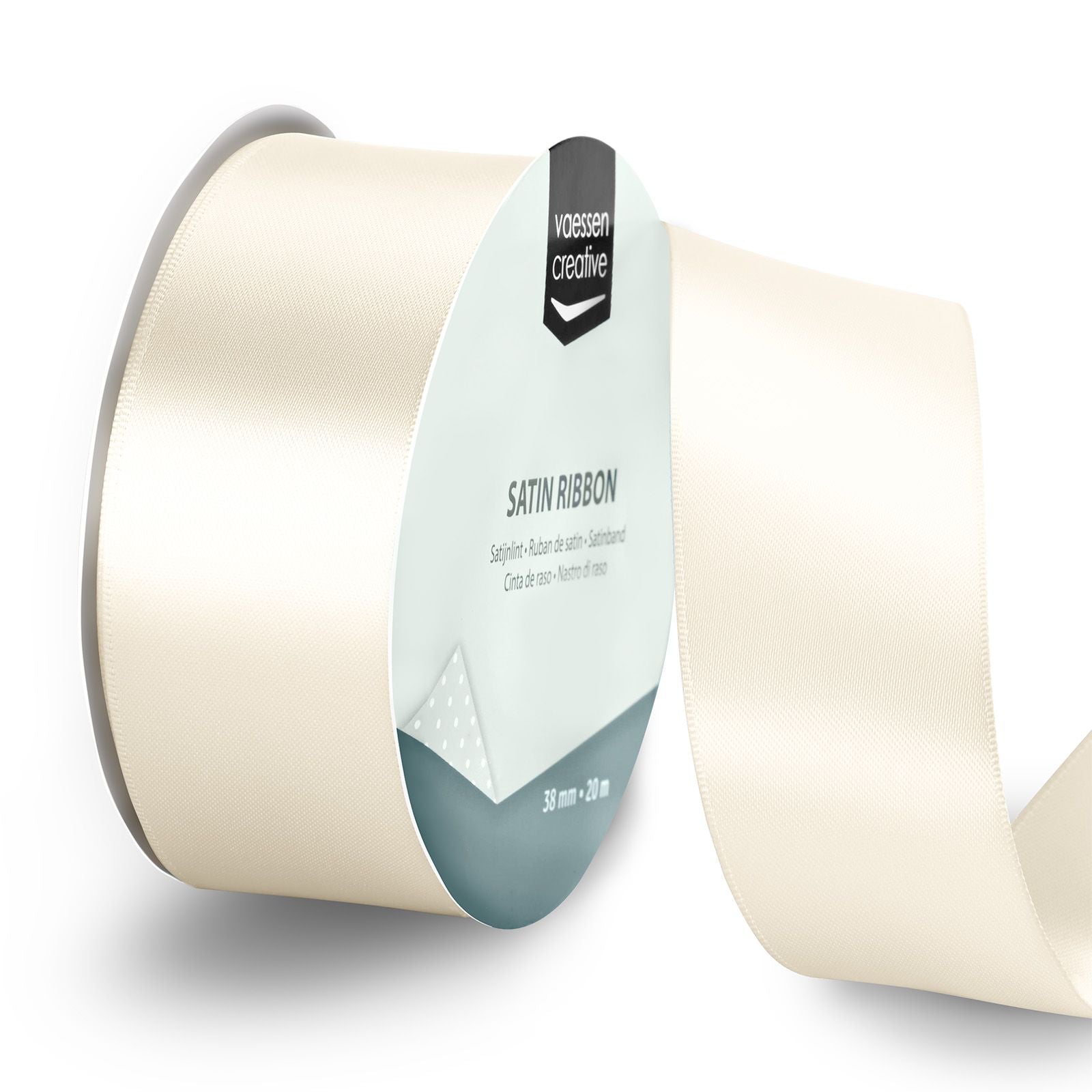 Vaessen creative • satijnlint 20mx38mm antiek wit