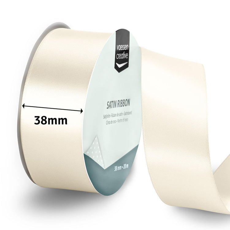 Vaessen creative • satijnlint 20mx38mm antiek wit