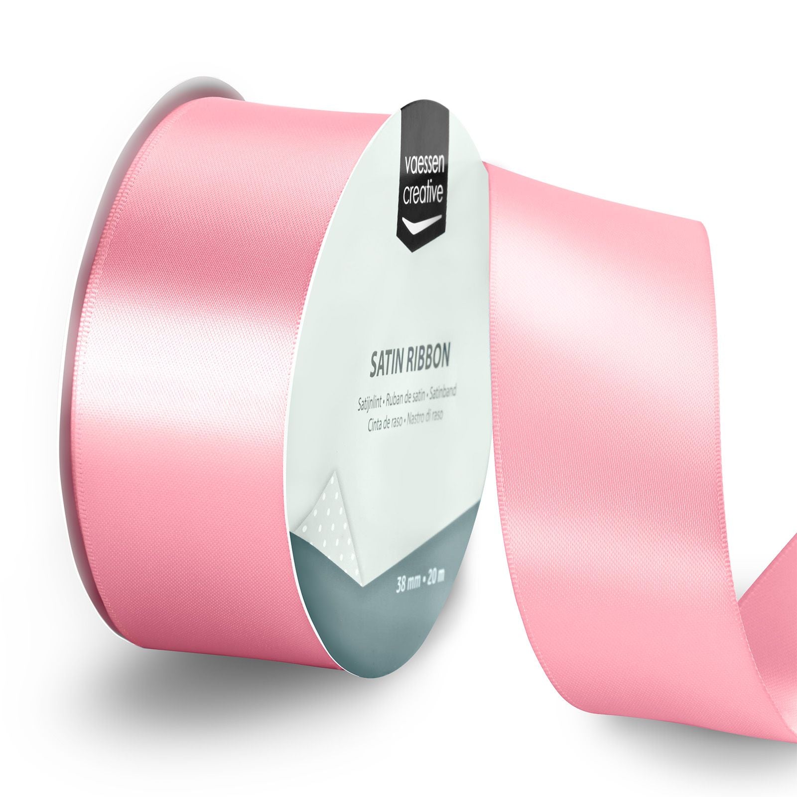 Vaessen creative • satijnlint 20mx38mm lichtroze