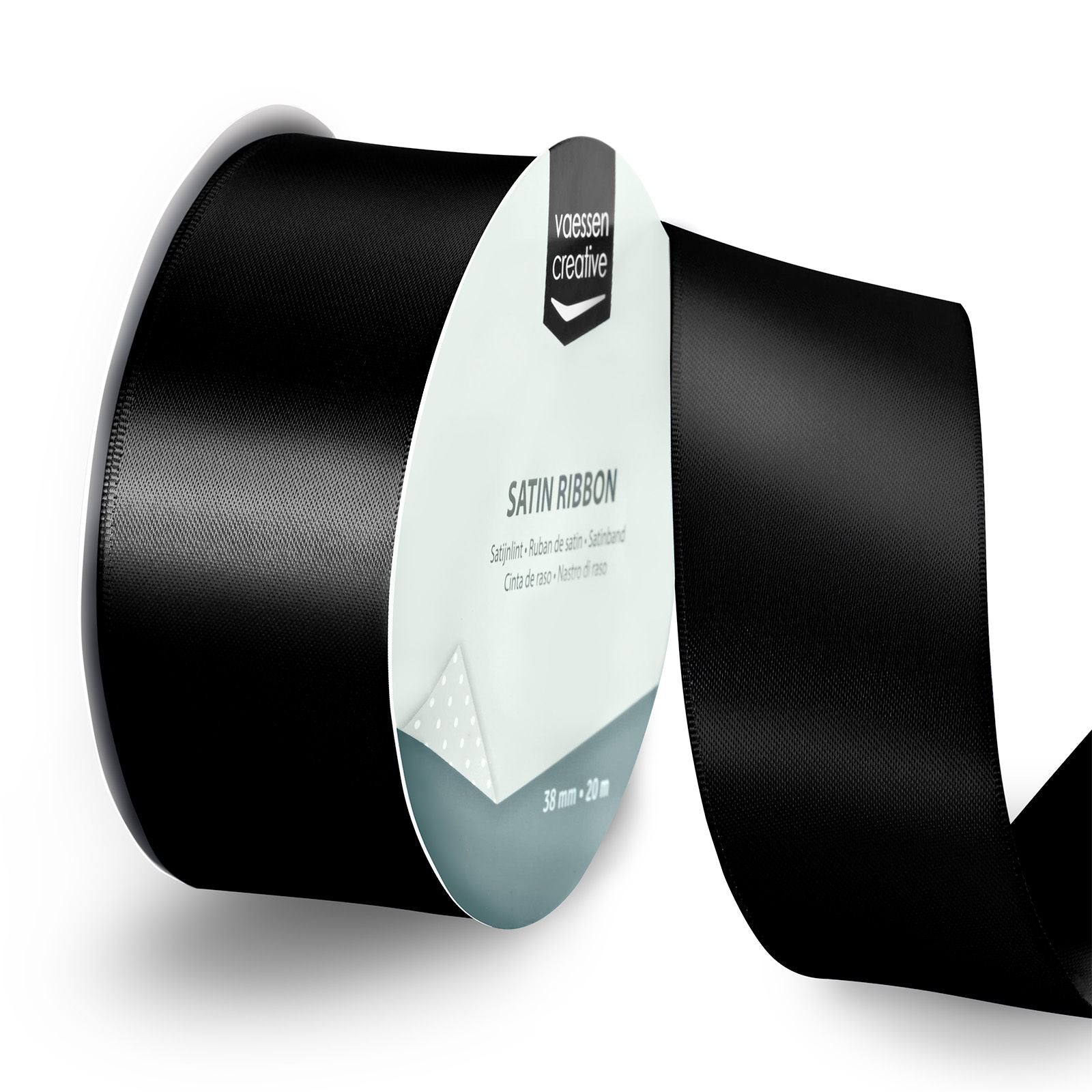 Vaessen creative • satijnlint 20mx38mm zwart