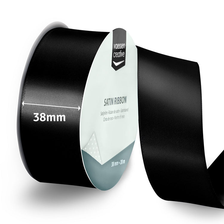 Vaessen creative • satijnlint 20mx38mm zwart