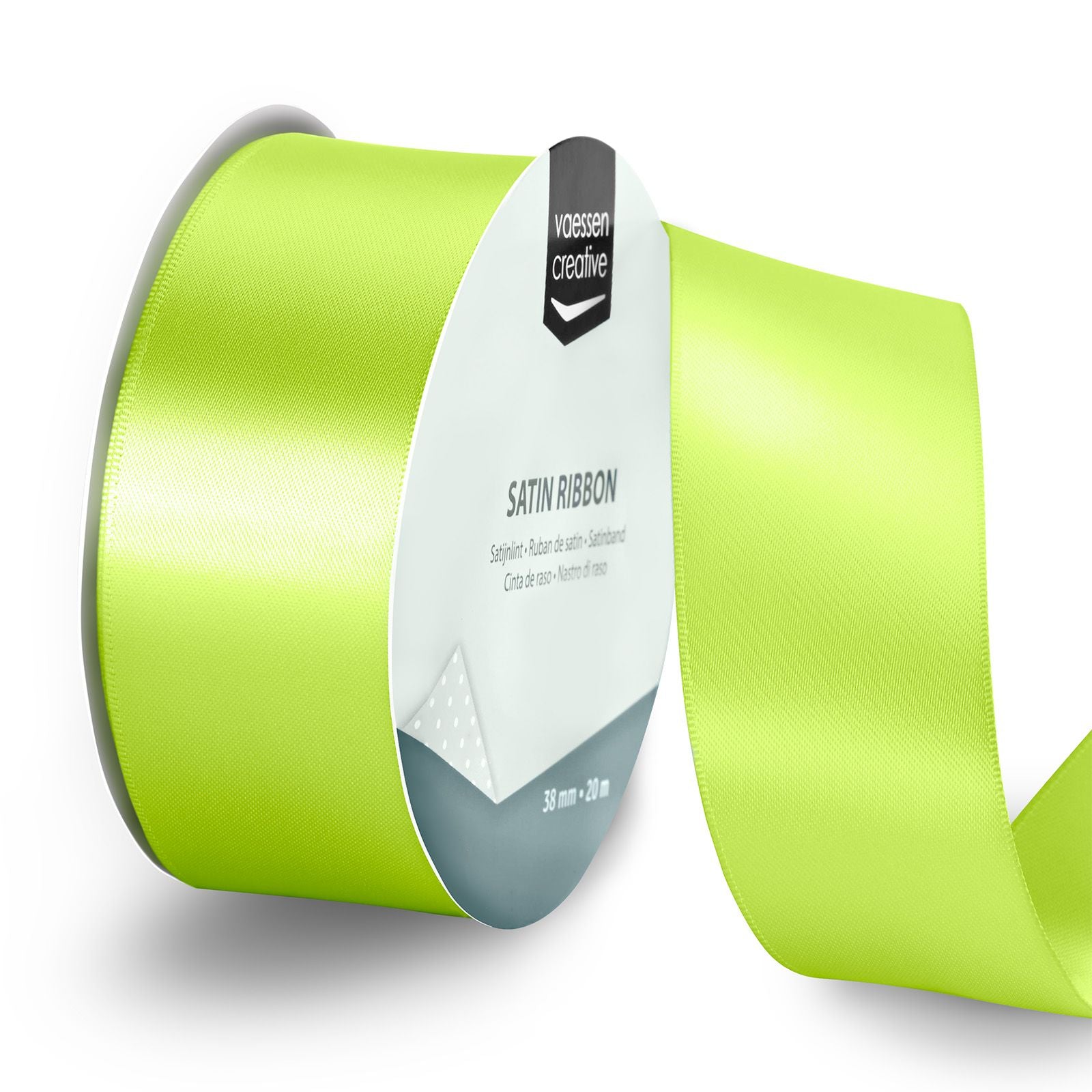 Vaessen creative • satijnlint 20mx38mm appelgroen