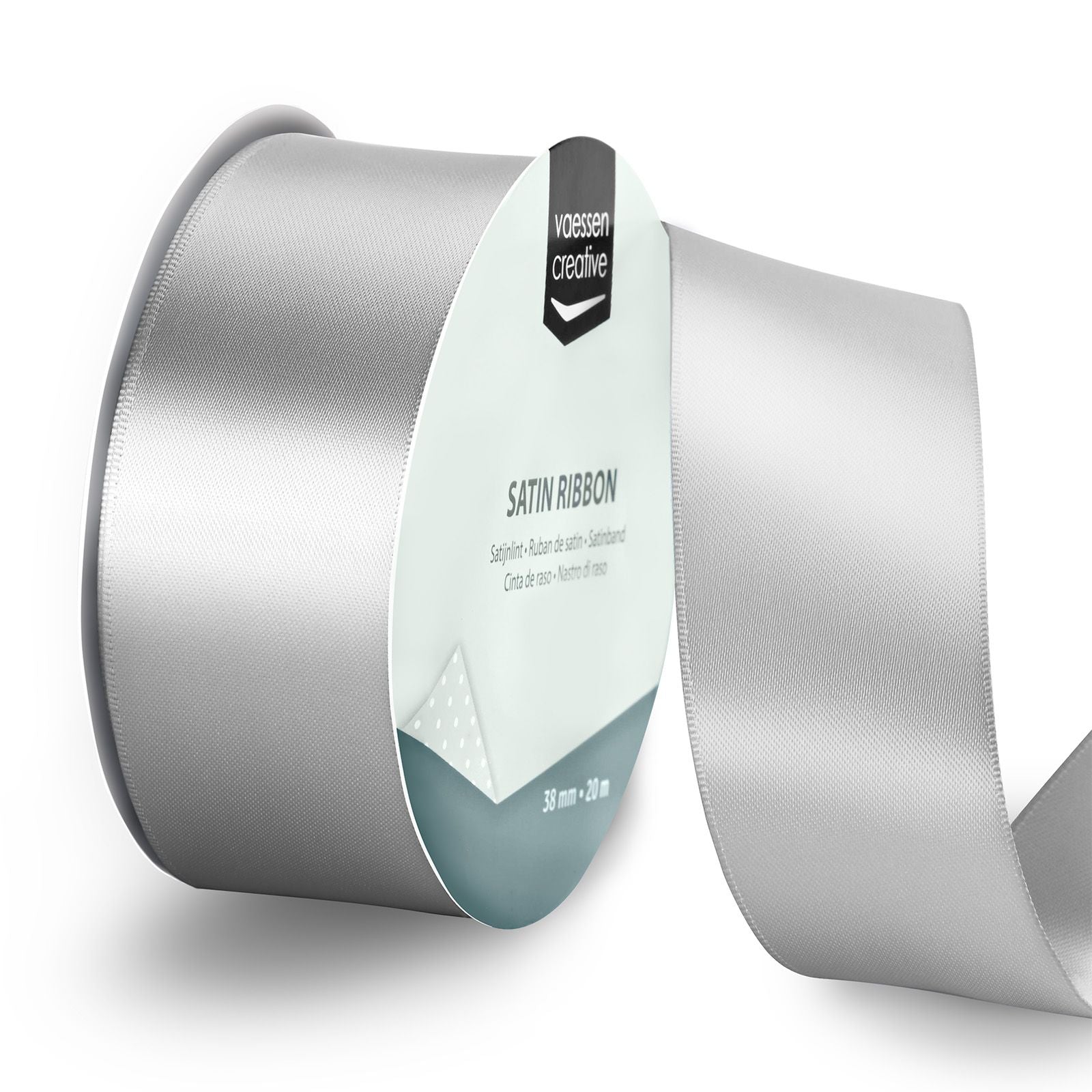 Vaessen creative • satijnlint 20mx38mm zilver
