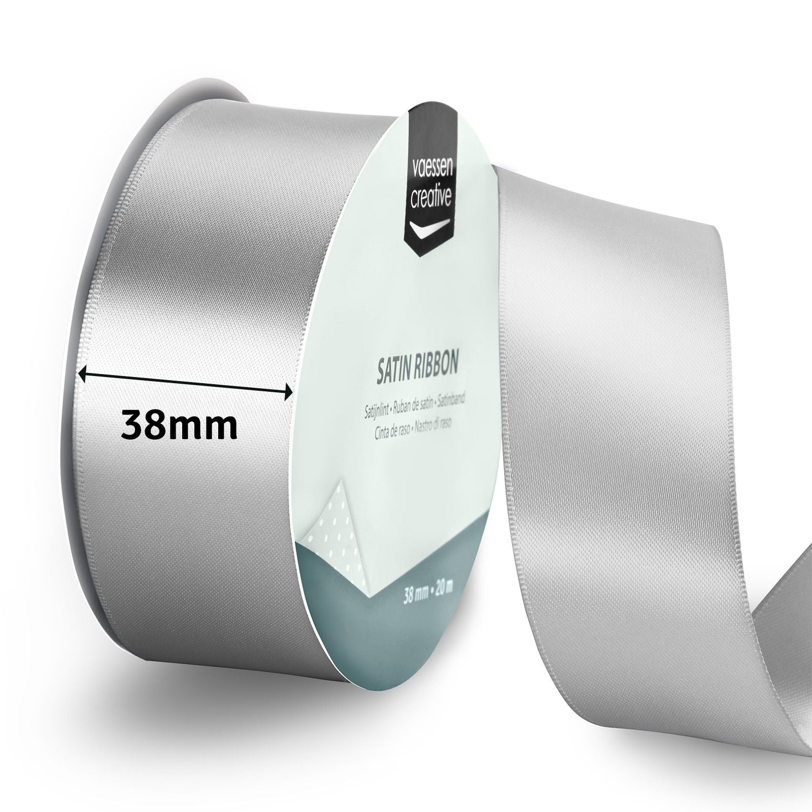 Vaessen creative • satijnlint 20mx38mm zilver