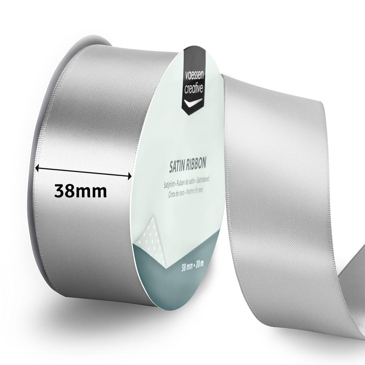 Vaessen creative • satijnlint 20mx38mm zilver
