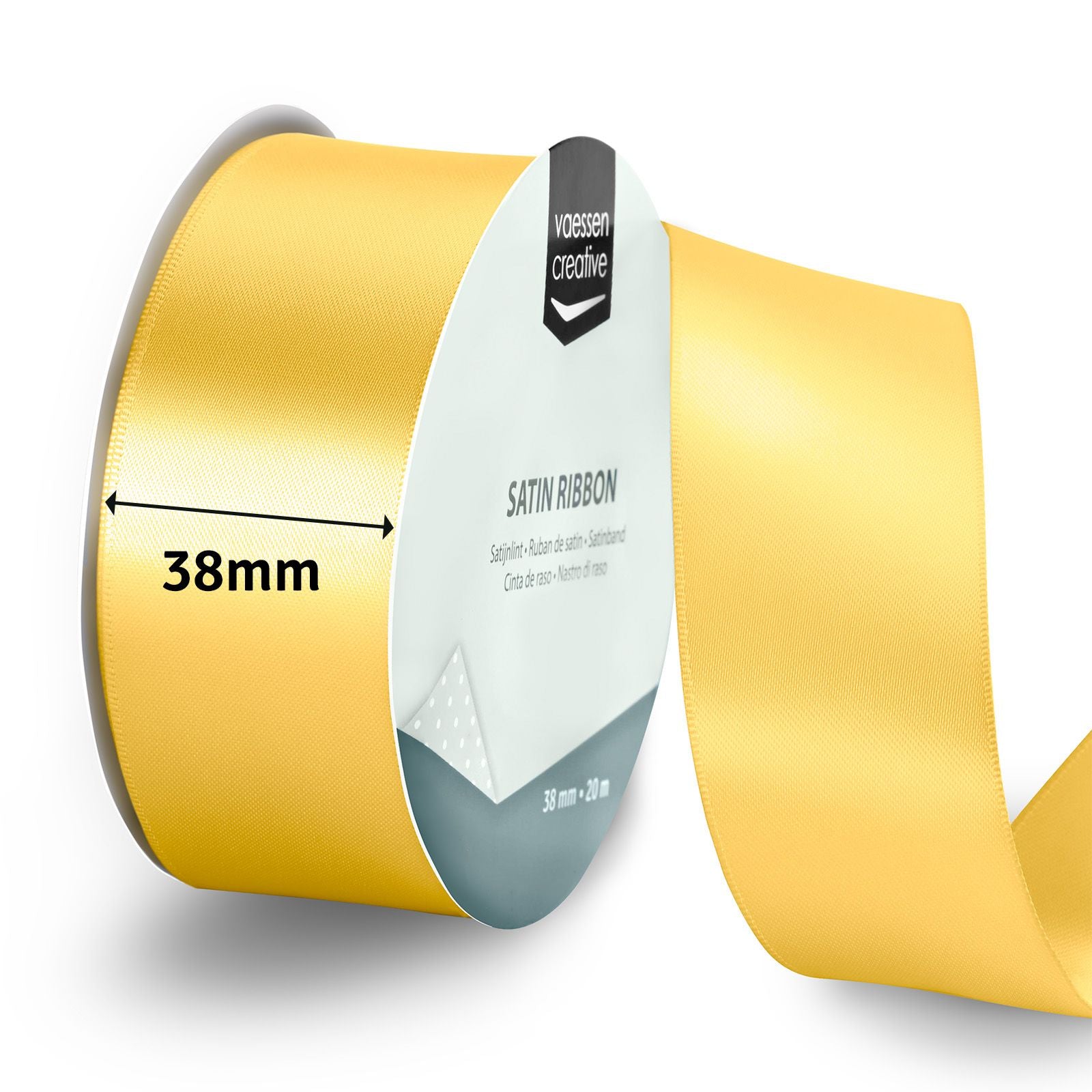 Vaessen creative • satijnlint 20mx38mm geelgoud