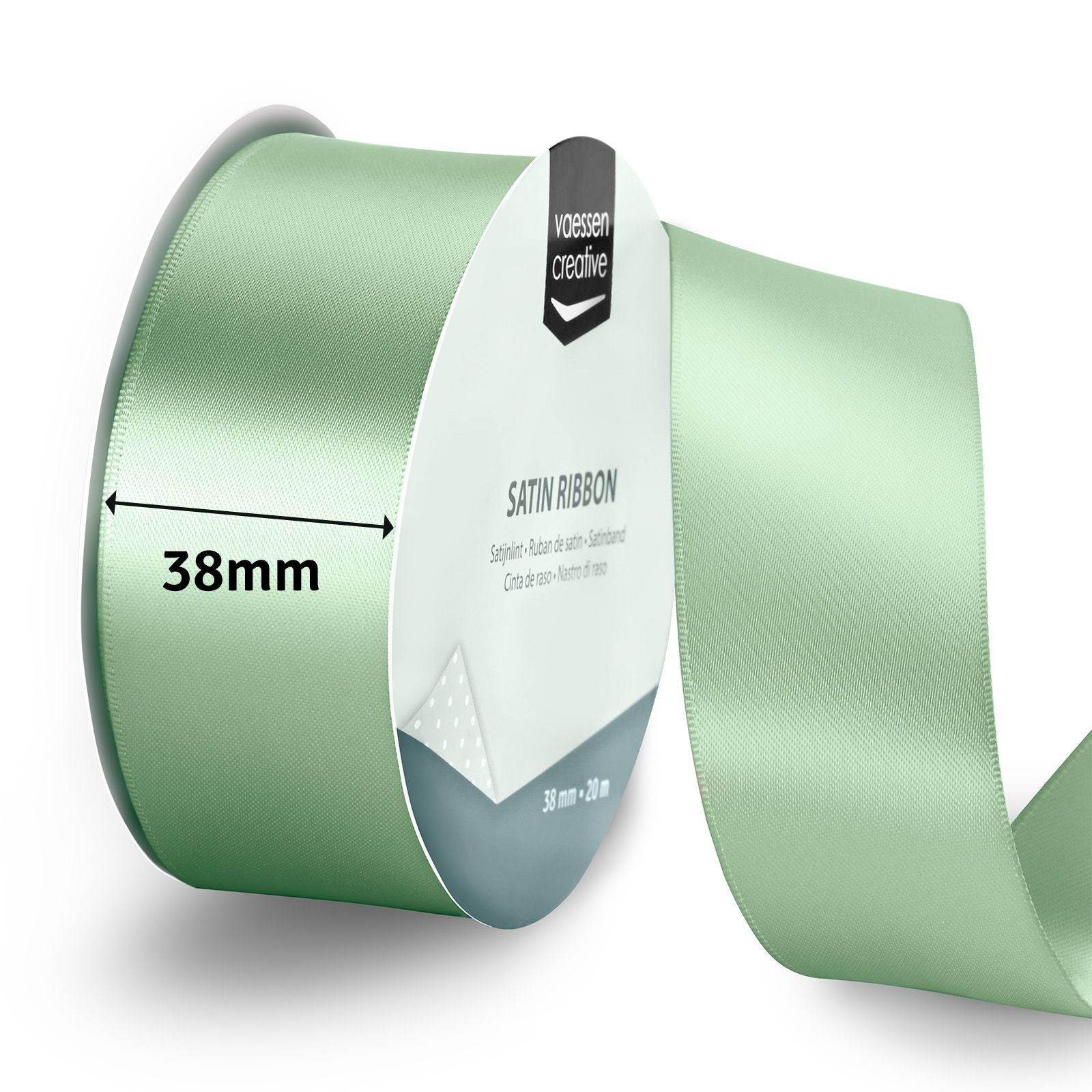 Vaessen creative • satijnlint 20mx38mm saliegroen