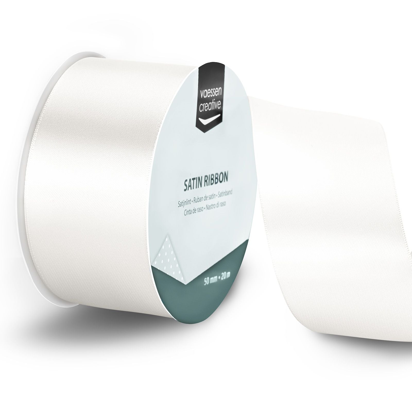 Vaessen creative • satijnlint 20mx50mm wit