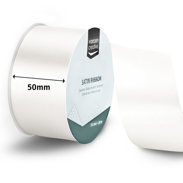 Vaessen creative • satijnlint 20mx50mm wit
