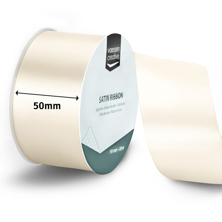 Vaessen creative • satijnlint 20mx50mm antiek wit