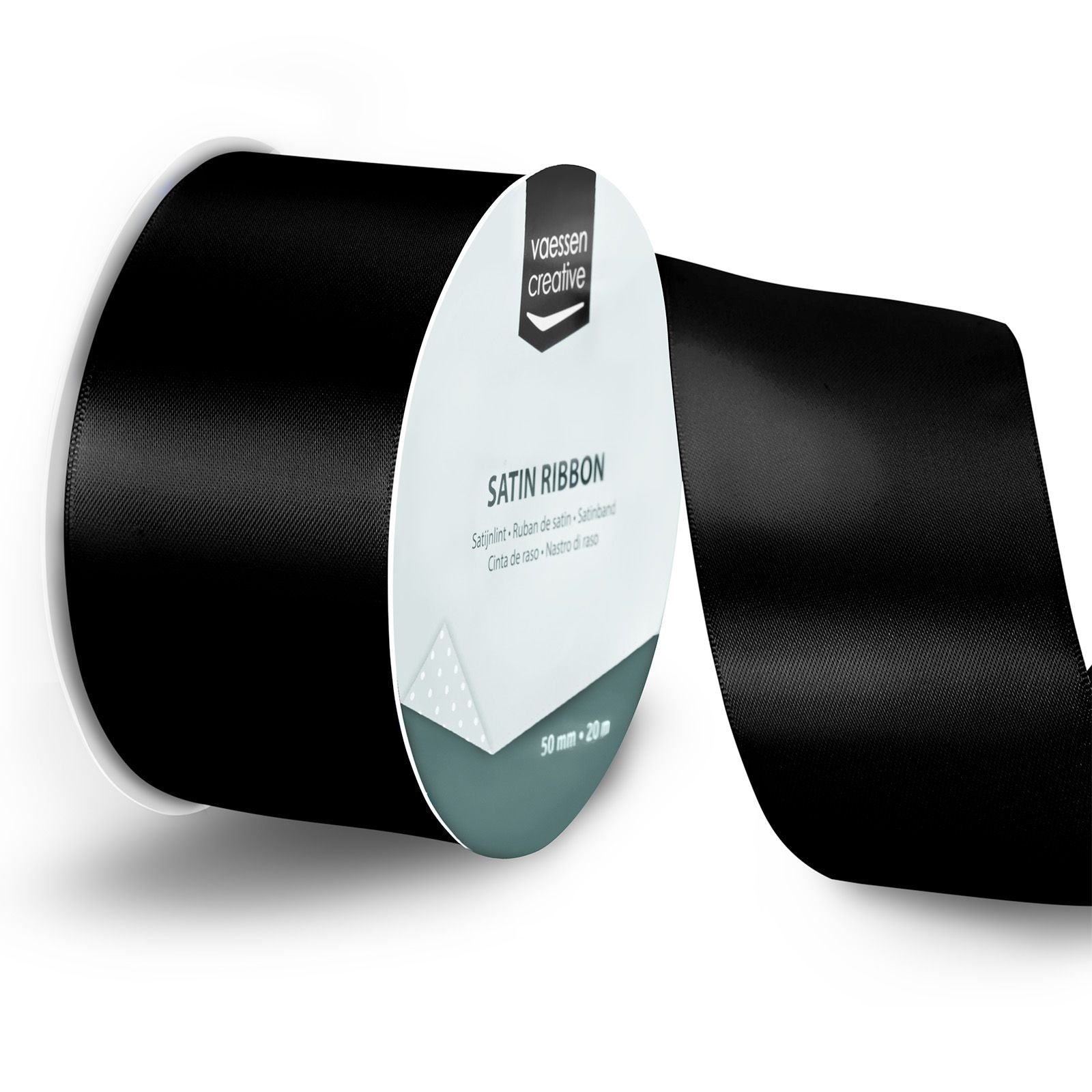 Vaessen creative • satijnlint 20mx50mm zwart