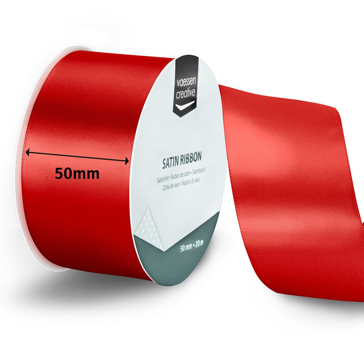 Vaessen creative • satijnlint 20mx50mm rood