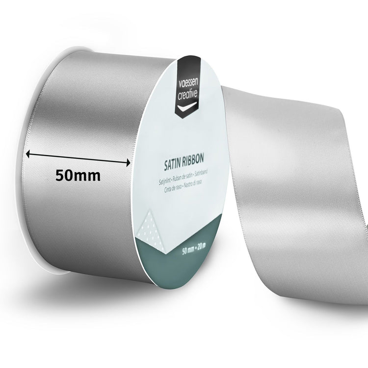 Vaessen creative • satijnlint 20mx50mm zilver