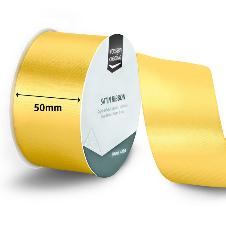 Vaessen creative • satijnlint 20mx50mm geelgoud