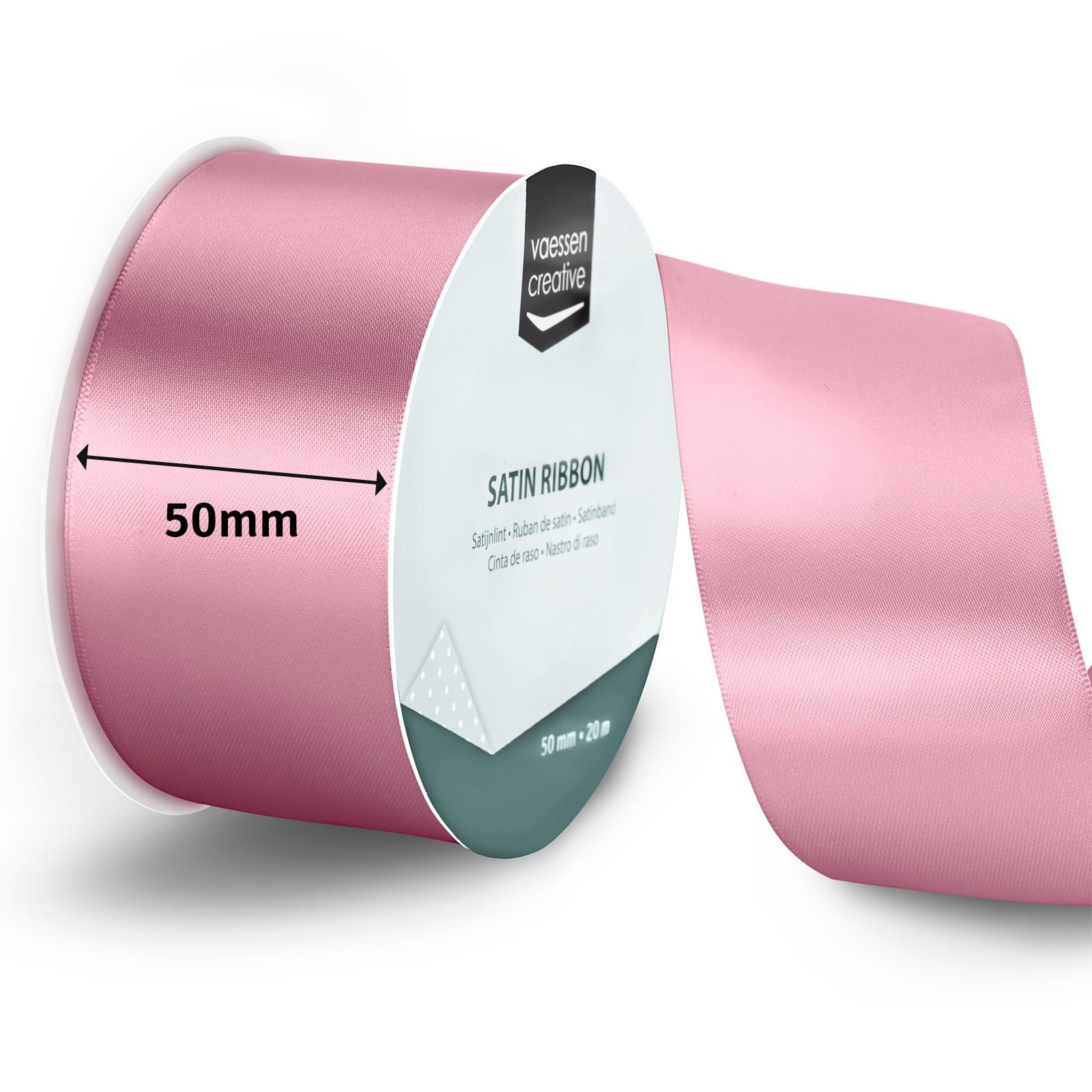 Vaessen creative • satijnlint 20mx50mm oudroze