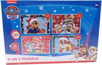Van der doelen paw patrol – 4-in-1 kerstpuzzel – 12 tot 24 stukjes