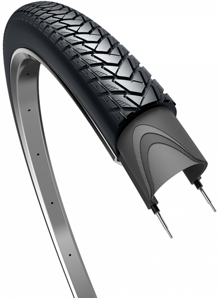 Edge buitenband traveller basic 28 x 1.75 47-622mm - zwart met reflectie