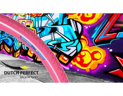 Dutchperfect Buitenband Dutch Perfect 28 x 2.00 50-622 anti-lek roze met reflectie