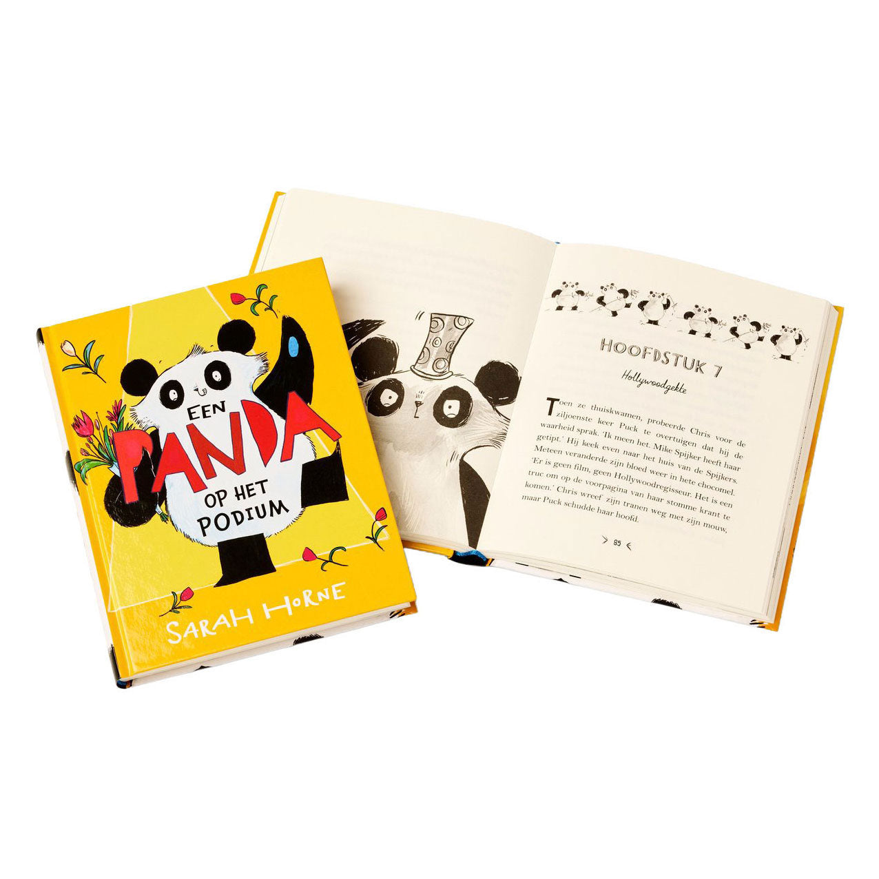 Centraal boekhuis een panda op het podium