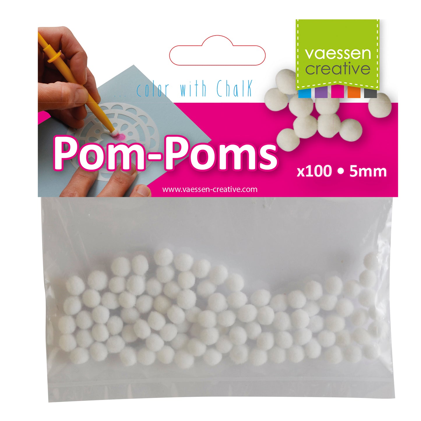 Vaessen creative • krijt tool pompoms 5mm