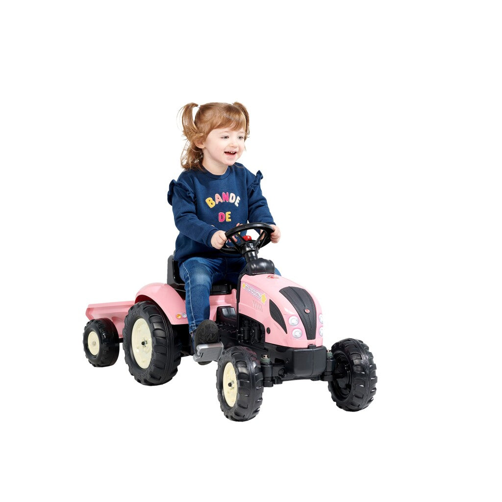 Falk tractor country farmer set pink 2+