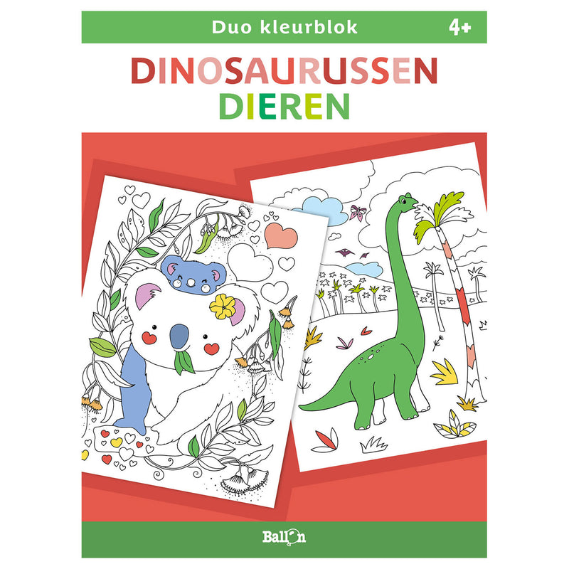 Standaard uitgeverij duo kleurblokken - dinosaurussen en dieren