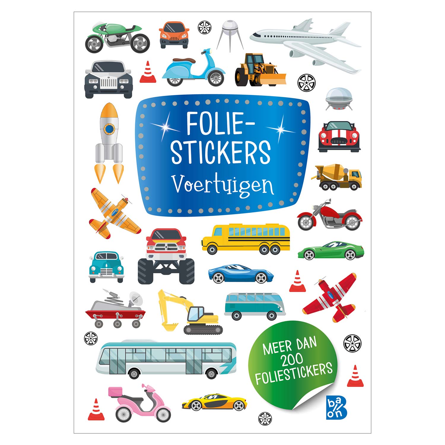 Standaard uitgeverij glitterstickers, voertuigen. 3+