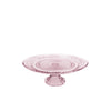 Ideas 4 seasons schaal op voet glas ø23xh8cm roze