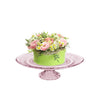Ideas 4 seasons schaal op voet glas ø23xh8cm roze