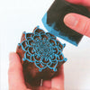 Fabric creations • block printing small 4,5x3,5cm aztec tile