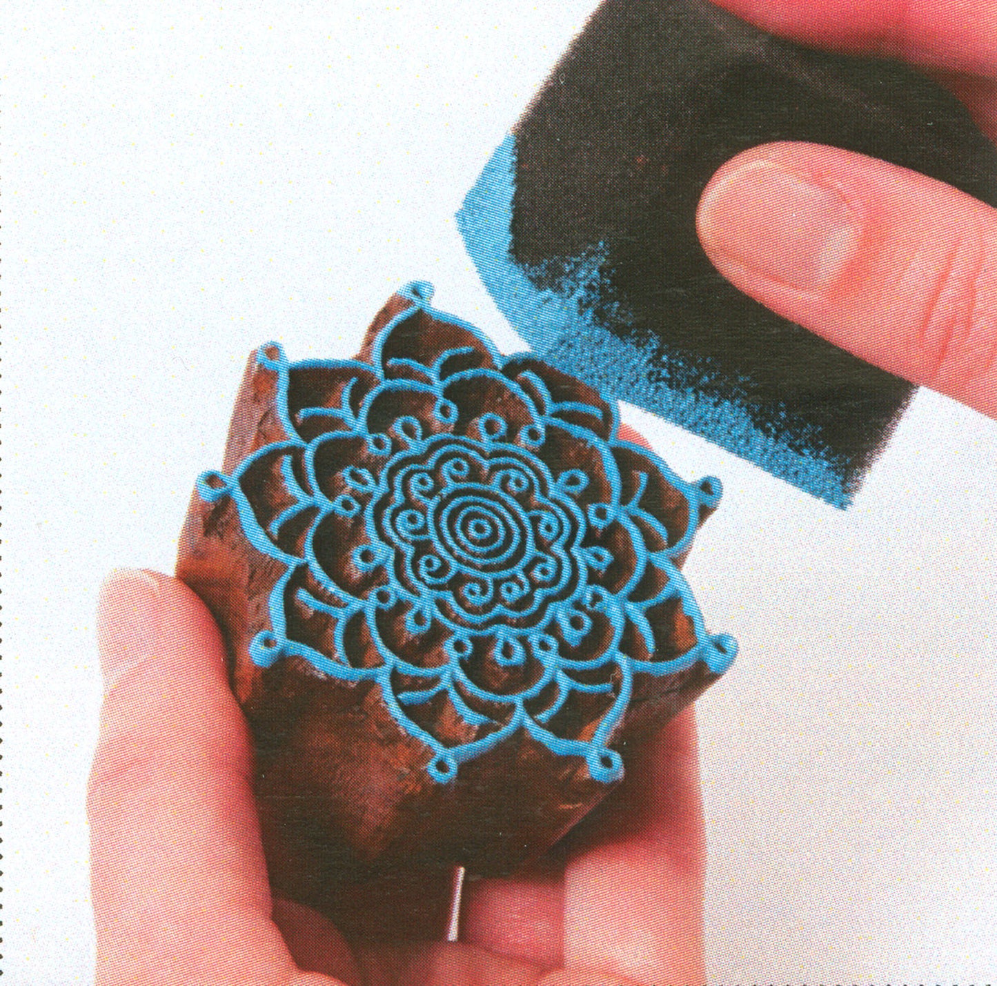 Fabric creations • block printing small 4,5x3,5cm aztec tile