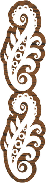 Fabric creations • block printing border 8,9x2,5cm scroll - afbeelding 1