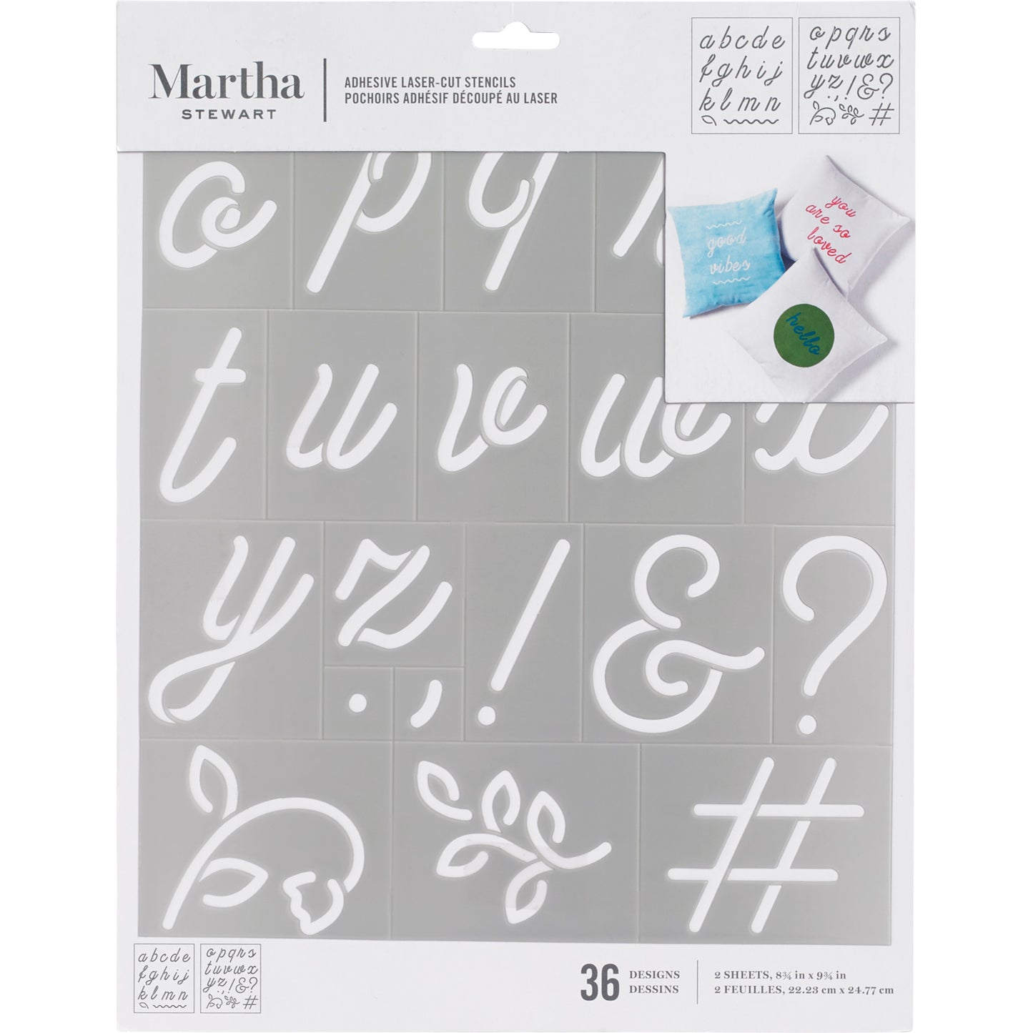 Martha stewart • zelfklevende stencil rond script