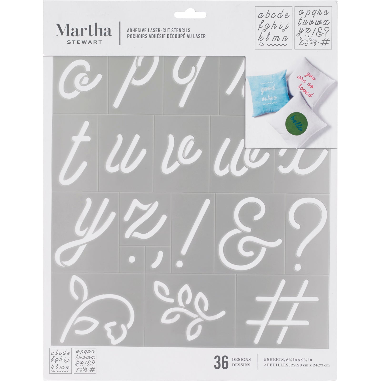 Martha stewart • zelfklevende stencil rond script