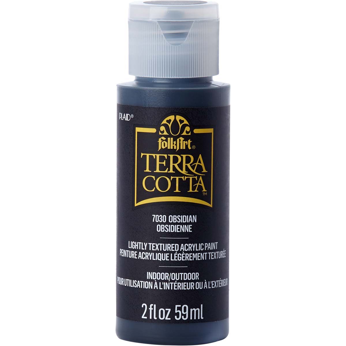 Folkart • terra cotta textured acrylic paint 59ml obsidian