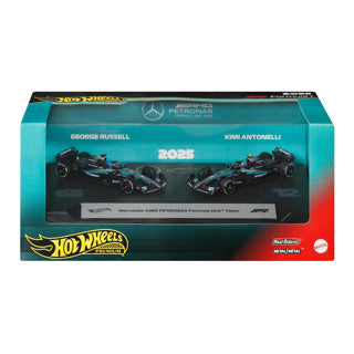 Hot wheels premium formula 1 set van 2 - amg petronas formula 1 team george russell en kimi antonelli