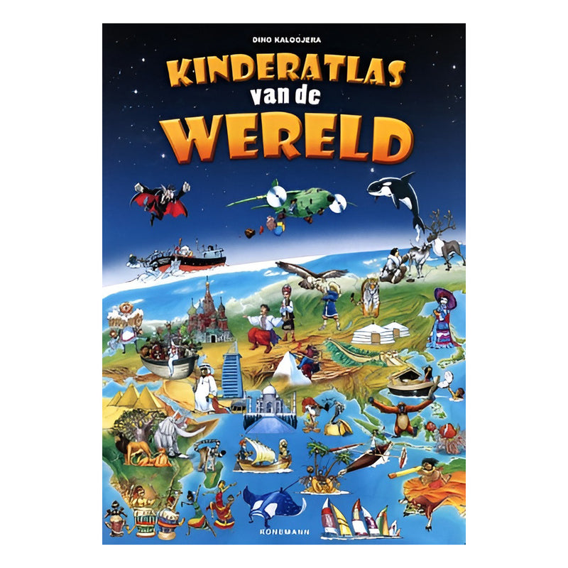 Mondikaarten mega kinderatlas van de wereld