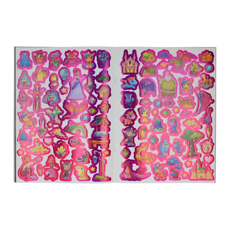 Kleur- en stickerboek fantasiewereld